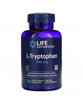 Life Extension, L-триптофан, 500 мг, 90 вегетарианских капсул